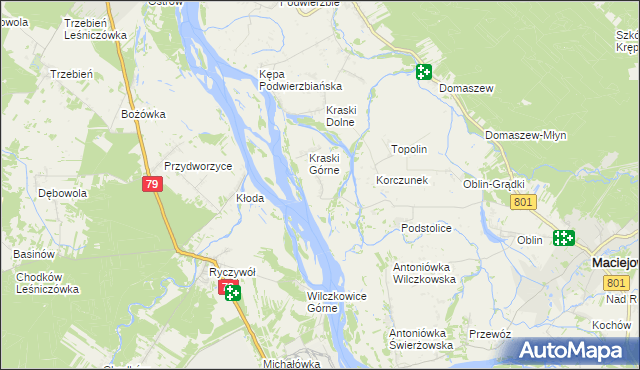 mapa Pasternik gmina Maciejowice, Pasternik gmina Maciejowice na mapie Targeo