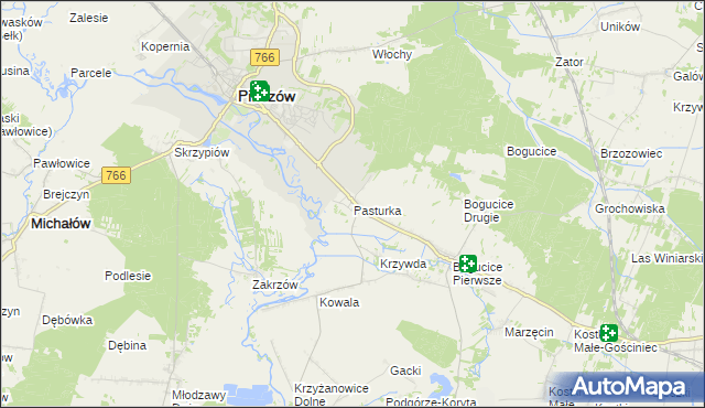 mapa Pasturka, Pasturka na mapie Targeo