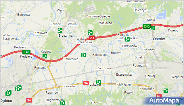 mapa Paszczyna, Paszczyna na mapie Targeo