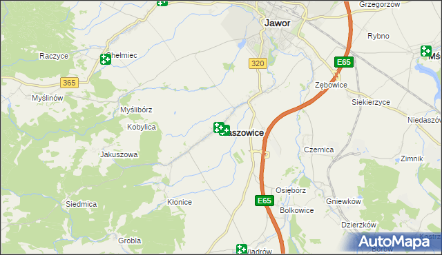 mapa Paszowice, Paszowice na mapie Targeo