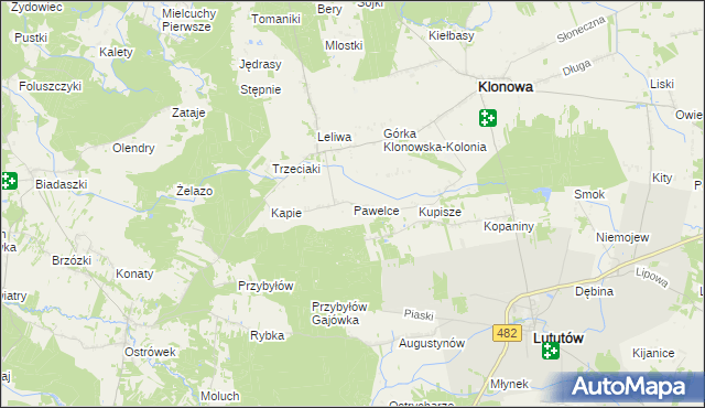 mapa Pawelce, Pawelce na mapie Targeo