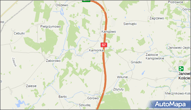 mapa Pawliki gmina Nidzica, Pawliki gmina Nidzica na mapie Targeo