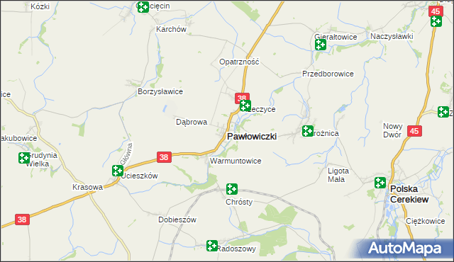 mapa Pawłowiczki, Pawłowiczki na mapie Targeo