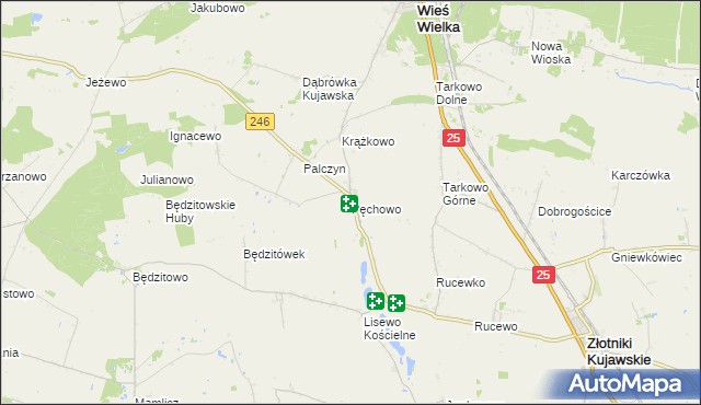 mapa Pęchowo, Pęchowo na mapie Targeo