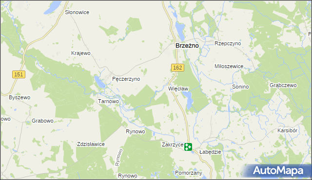 mapa Pęczerzyński Młyn, Pęczerzyński Młyn na mapie Targeo