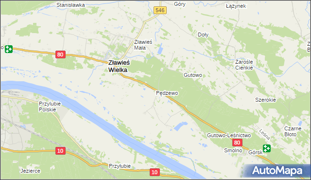 mapa Pędzewo, Pędzewo na mapie Targeo