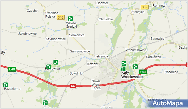 mapa Pełcznica, Pełcznica na mapie Targeo