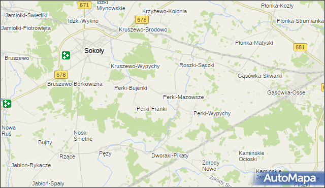 mapa Perki-Mazowsze, Perki-Mazowsze na mapie Targeo