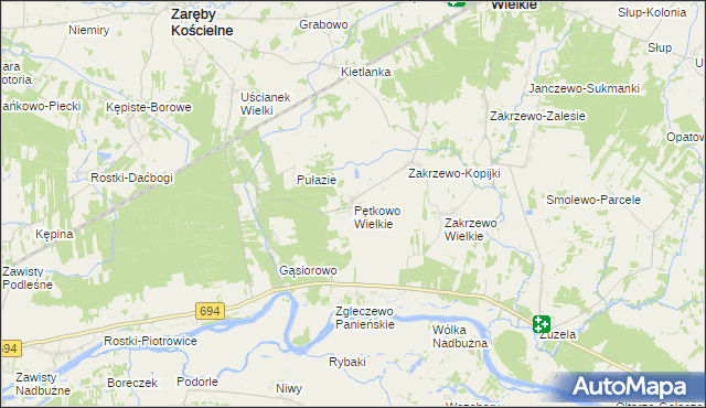 mapa Pętkowo Wielkie, Pętkowo Wielkie na mapie Targeo