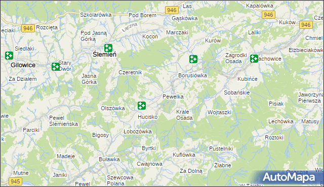 mapa Pewelka, Pewelka na mapie Targeo