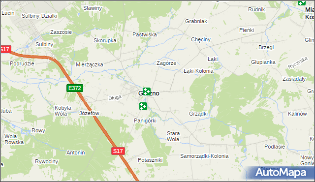 mapa Piaski gmina Górzno, Piaski gmina Górzno na mapie Targeo