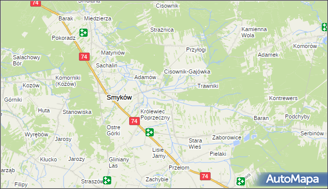 mapa Piaski Królewieckie, Piaski Królewieckie na mapie Targeo