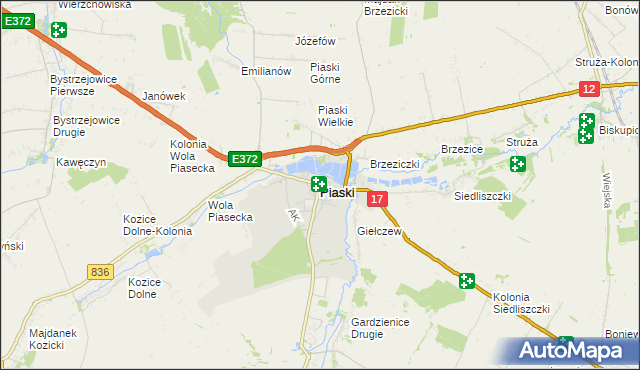 mapa Piaski powiat świdnicki, Piaski powiat świdnicki na mapie Targeo