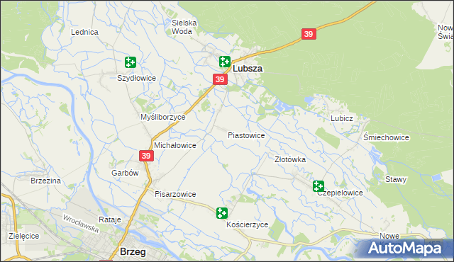 mapa Piastowice gmina Lubsza, Piastowice gmina Lubsza na mapie Targeo