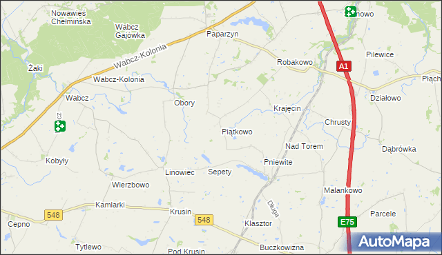 mapa Piątkowo gmina Lisewo, Piątkowo gmina Lisewo na mapie Targeo