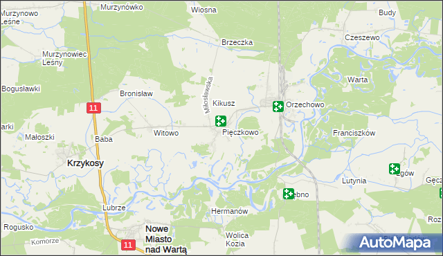 mapa Pięczkowo, Pięczkowo na mapie Targeo