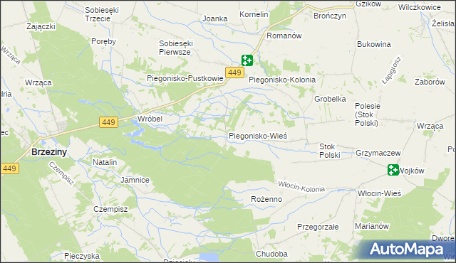 mapa Piegonisko-Wieś, Piegonisko-Wieś na mapie Targeo