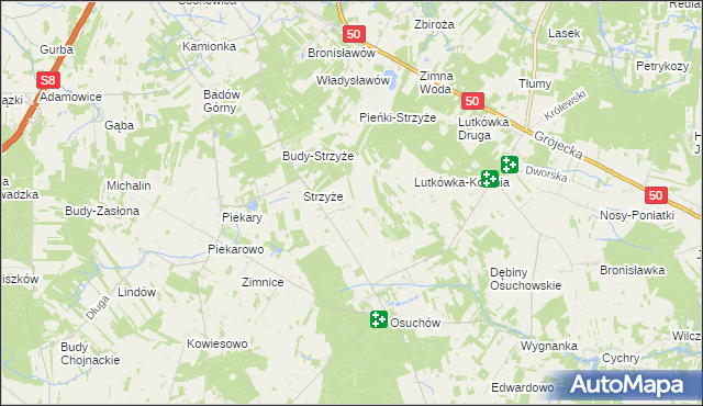 mapa Pieńki Osuchowskie, Pieńki Osuchowskie na mapie Targeo