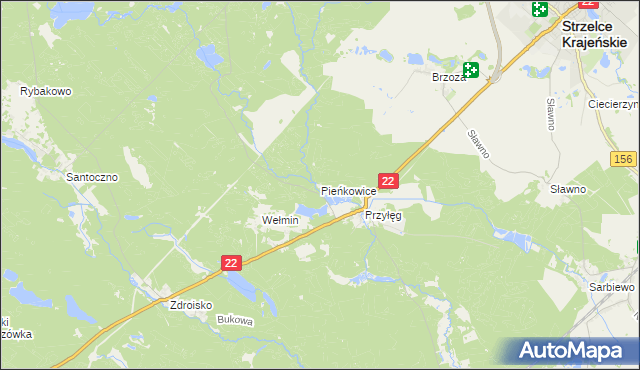 mapa Pieńkowice, Pieńkowice na mapie Targeo