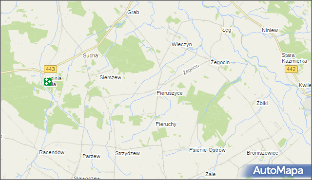 mapa Pieruszyce, Pieruszyce na mapie Targeo