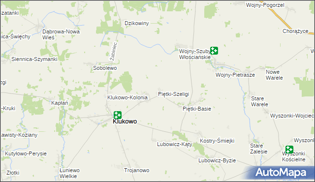 mapa Piętki-Szeligi, Piętki-Szeligi na mapie Targeo