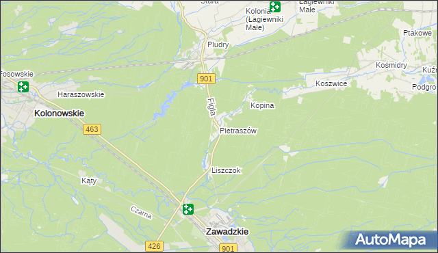 mapa Pietraszów, Pietraszów na mapie Targeo