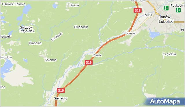 mapa Pikule, Pikule na mapie Targeo