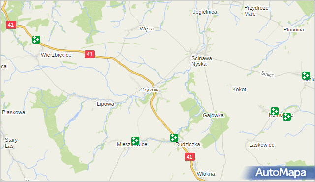 mapa Piorunkowice, Piorunkowice na mapie Targeo