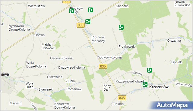 mapa Piotrków-Kolonia, Piotrków-Kolonia na mapie Targeo