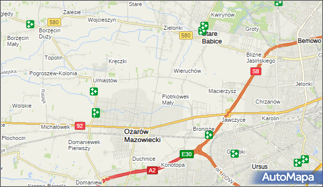 mapa Piotrkówek Mały, Piotrkówek Mały na mapie Targeo