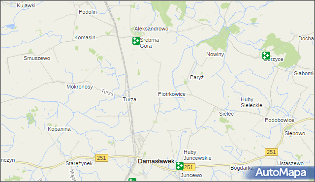 mapa Piotrkowice gmina Damasławek, Piotrkowice gmina Damasławek na mapie Targeo