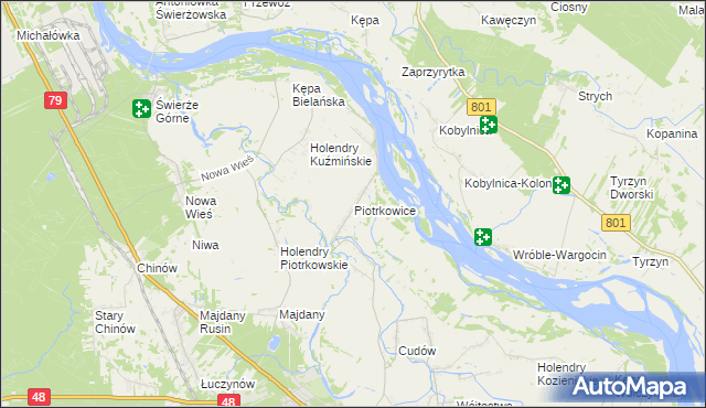 mapa Piotrkowice gmina Kozienice, Piotrkowice gmina Kozienice na mapie Targeo