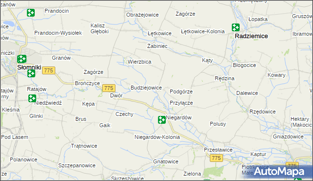 mapa Piotrkowice Wielkie, Piotrkowice Wielkie na mapie Targeo