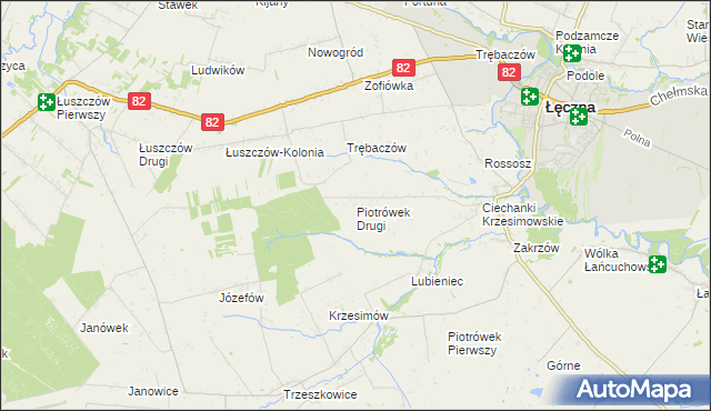 mapa Piotrówek Drugi, Piotrówek Drugi na mapie Targeo