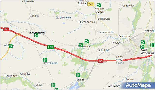 mapa Piotrowice gmina Kostomłoty, Piotrowice gmina Kostomłoty na mapie Targeo