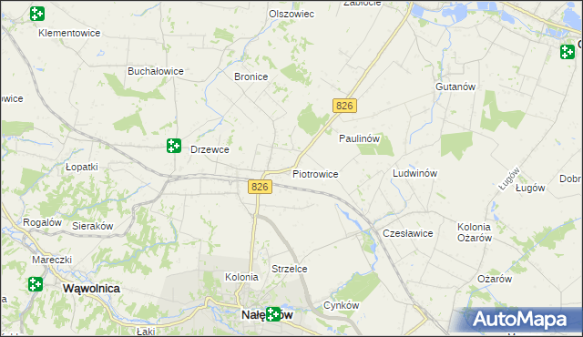 mapa Piotrowice gmina Nałęczów, Piotrowice gmina Nałęczów na mapie Targeo