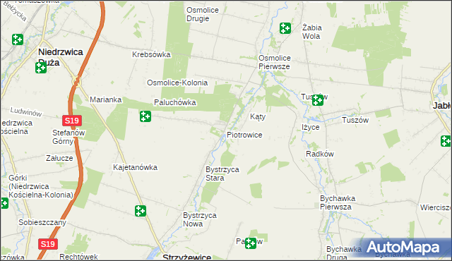 mapa Piotrowice gmina Strzyżewice, Piotrowice gmina Strzyżewice na mapie Targeo