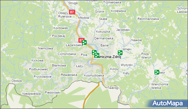 mapa Piwniczna-Zdrój, Piwniczna-Zdrój na mapie Targeo