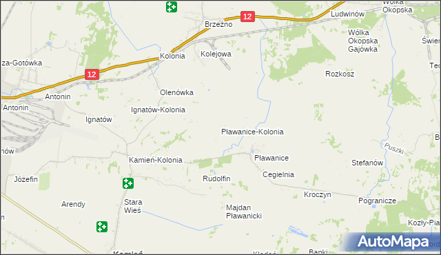 mapa Pławanice-Kolonia, Pławanice-Kolonia na mapie Targeo