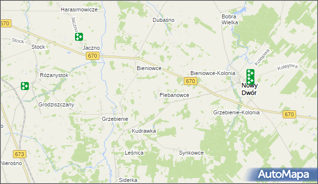mapa Plebanowce gmina Nowy Dwór, Plebanowce gmina Nowy Dwór na mapie Targeo