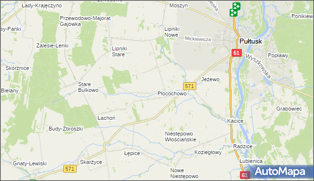 mapa Płocochowo, Płocochowo na mapie Targeo