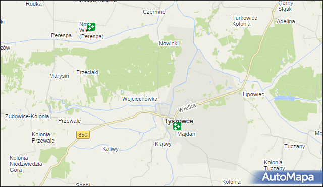 mapa Podbór gmina Tyszowce, Podbór gmina Tyszowce na mapie Targeo