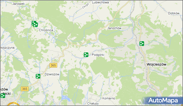 mapa Podgórki gmina Świerzawa, Podgórki gmina Świerzawa na mapie Targeo