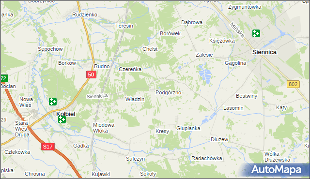 mapa Podgórzno, Podgórzno na mapie Targeo