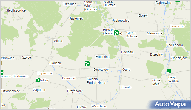 mapa Podleśna gmina Pilica, Podleśna gmina Pilica na mapie Targeo