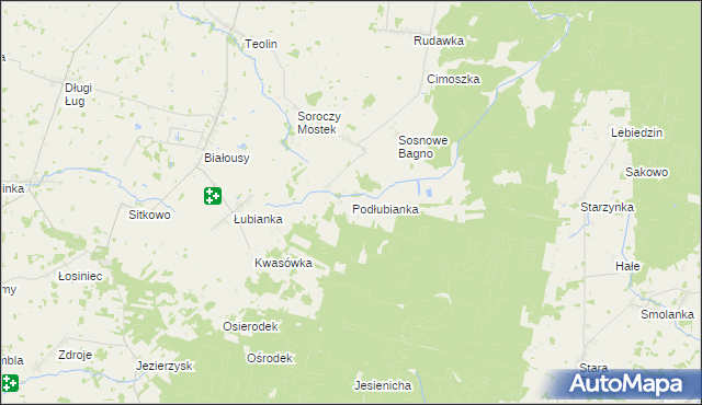 mapa Podłubianka, Podłubianka na mapie Targeo