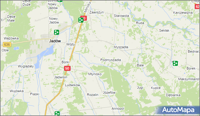 mapa Podmyszadła, Podmyszadła na mapie Targeo