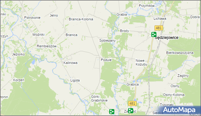 mapa Podule, Podule na mapie Targeo