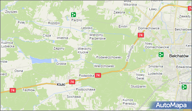 mapa Podwierzchowiec, Podwierzchowiec na mapie Targeo