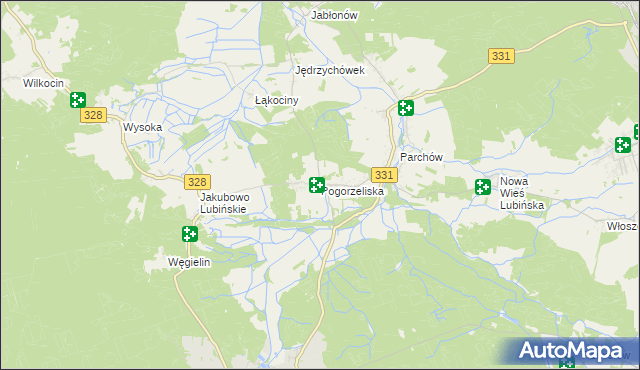 mapa Pogorzeliska, Pogorzeliska na mapie Targeo